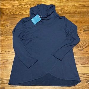 Paedia Tulip Hem Cowl Neck Knit Top